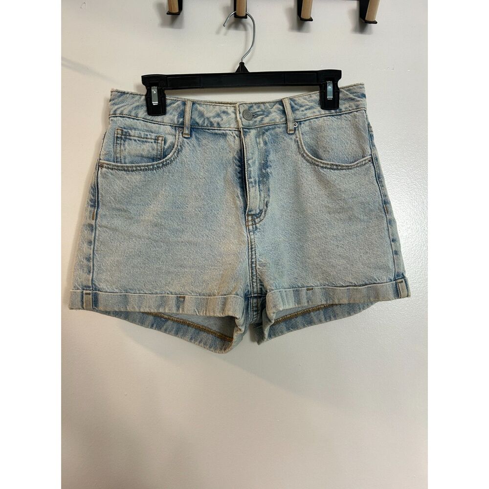 PacSun Stretch Light Indigo Roll Cuff Denim Mom Shorts